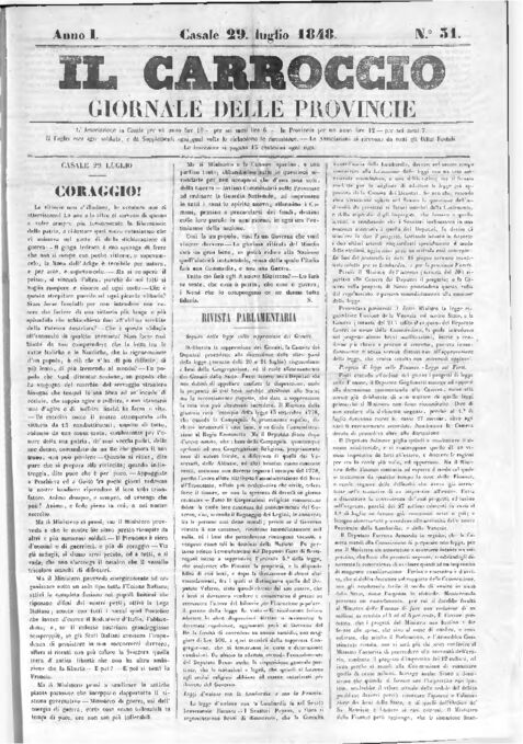 Il Carroccio - Edizione 31 del 29/07/1848